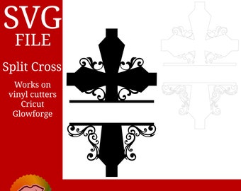 Monograma digital de arquivo cortado a laser com letras divididas Glowforge Cricut Silhouette