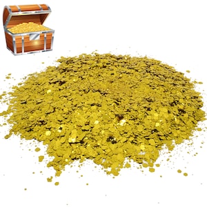 Treasure Gold Mix Glitter, Deep Gold Solvent Resistant Glitter For tumblers Polyester nail art confetti for slime