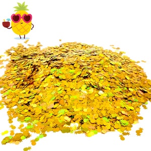 Gold Pineapple Holographic Glitter For tumblers Polyester nail art confetti for slime solvent resistant