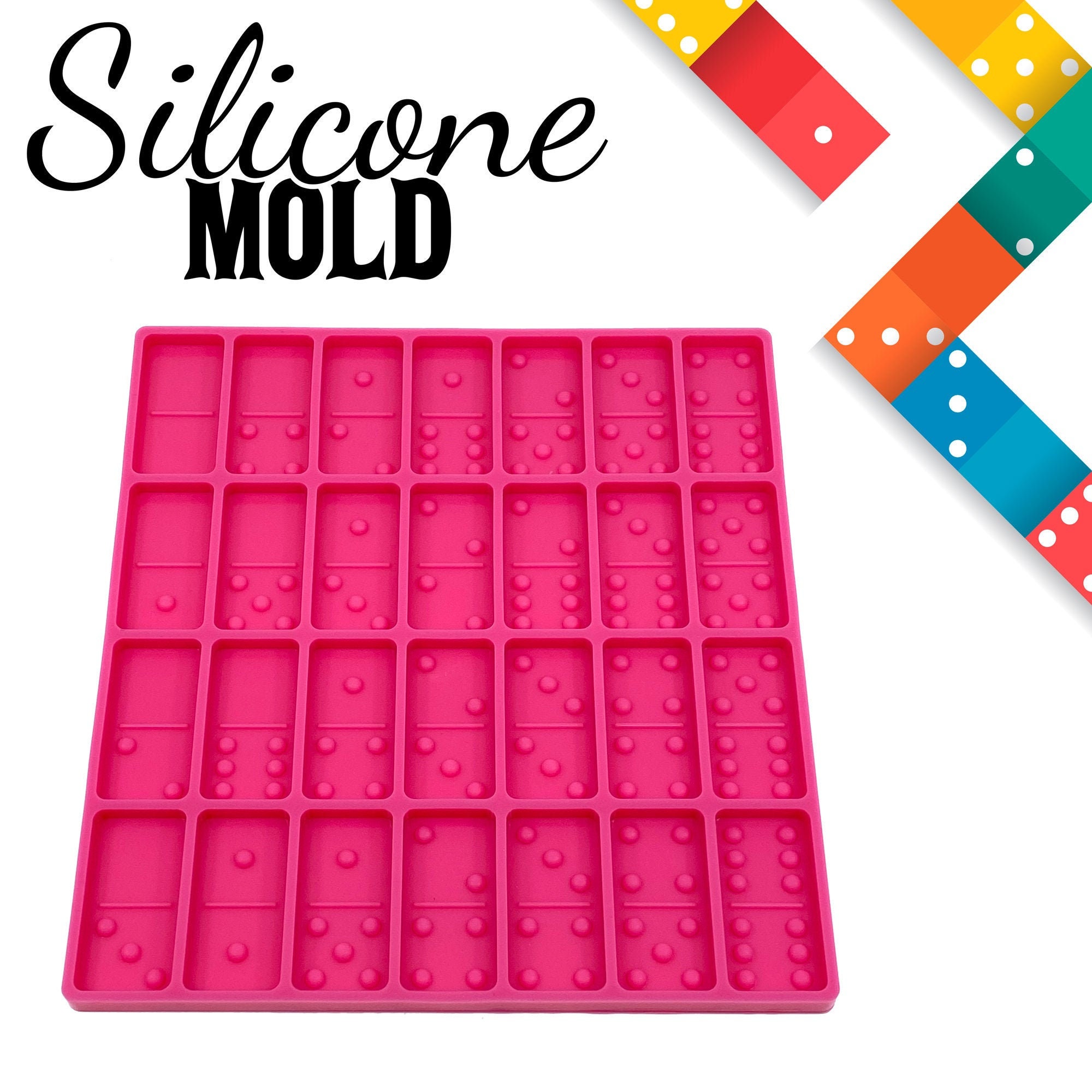 Set of 5 Double 12 Domino Mold,91 Total Dominoes Mold,brand Mold,resin  Epoxy Mould,food Grade Silicone Mold,candle Mold,handmade Soap Mold, 