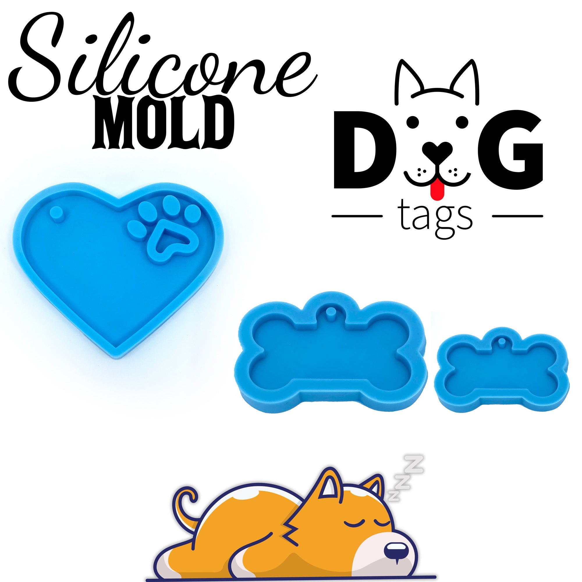 Dog Tag Mold Mold Pet Bone Mold Resin Mold Silicone Mold 