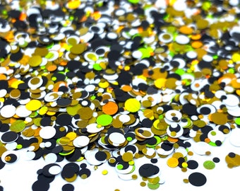 Black, Gold, Coffee Dots Glitter Mix, Perfect for Crafts, Nail Art, Unique Design Projects, and Themed Decorations, Resin and Epoxy crafts