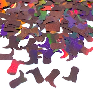Cowboy Boots Holographic Shape Glitter Solvent Resistant Glitter For tumblers Polyester nail art confetti for slime