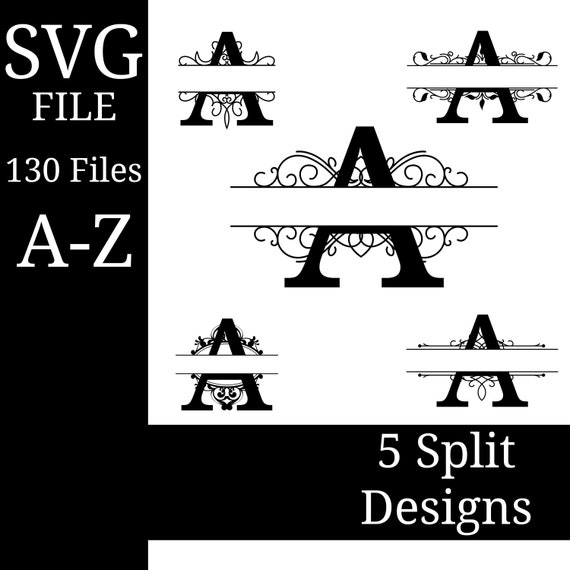 Download Split Letter Bundle Svg Alphabet Svg Files For Cricut Regal Etsy