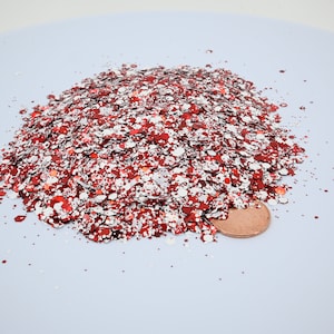 Candy Cane Mix Glitter, Christmas Candy Cane Peppermint Solvent Resistant Glitter For tumblers Polyester nail art confetti for slime