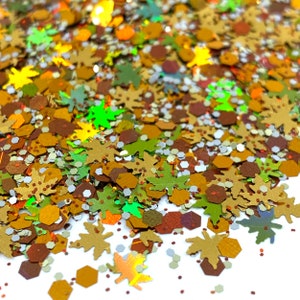 Fall color mix Glitter Solvent Resistant Glitter For tumblers Polyester nail art confetti for slime Thanksgiving