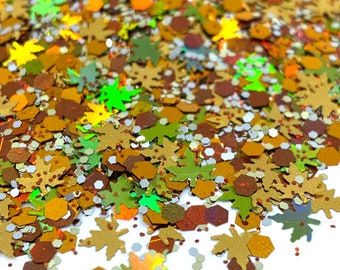 Autumn Color Mix Glitter Solvent Resistant for Tumblers Polyester Confetti for Slime and Thanksgiving Crafts and Decorations Fall Trees