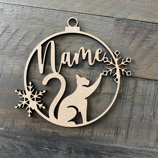 Cat name ornament family Cat ornament paw personalized customized Cat ornament tree Christmas Cat ornament for Cat family ornament