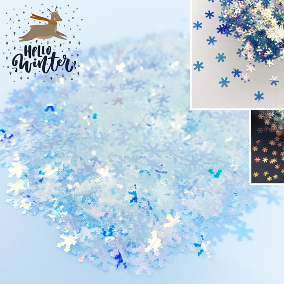 Snowflake Shaped Glitter Iridescent spangle confetti , Solvent Resistant  Polyester Glitter Nail art glitter Tumbler Body art