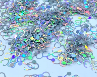 Stethoscope Holographic Glitter Shape Solvent Resistant Polyester Laser Cut Glitter Nail Glitter Art Body Glitter Epoxy