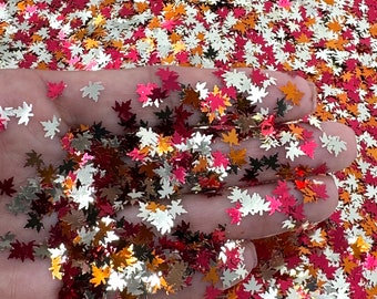 Fall leaves Autumn Leaf Glitter Shapes Nail Art and Seasonal Crafting. Resin Epoxy  Autumn Decor. Maple Leaf Red Gold Confetti for Tumbler