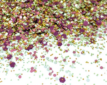 Pink Purple gold rose Inspired Color Glitter Mix, Ideal for Tumblers, Crafts, Resin, Epoxy Projects, and Creative DIY Decorations