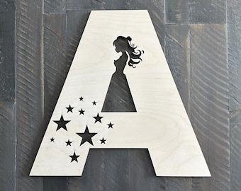 Princes Fairy Letter custom wall decor wood name sign custom to name wood signs wall name art personalized wood name wooded name sign wood