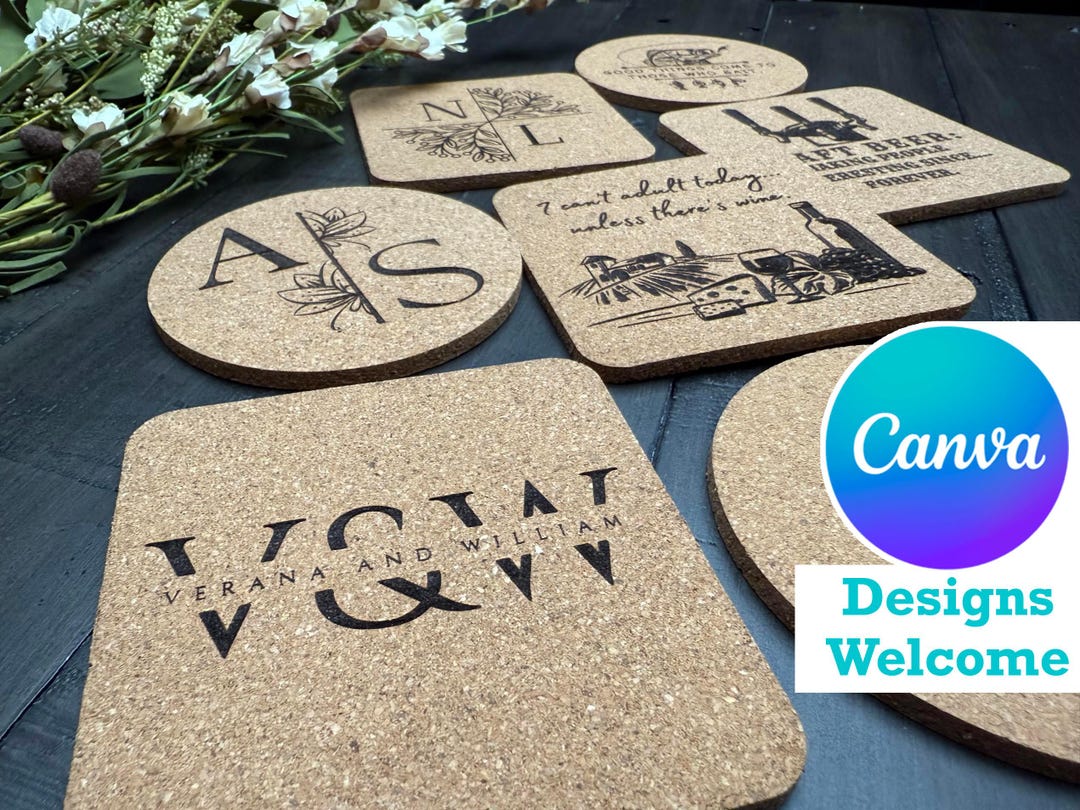 Personalized Cork Coasters – Wedding Favors for Guests, Custom Engraved ...