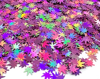 Purple Haze Hemp Cannabis Pot Leaf Lavender Shape Glitter Confetti Rave Party Marijuana Weed Glitter