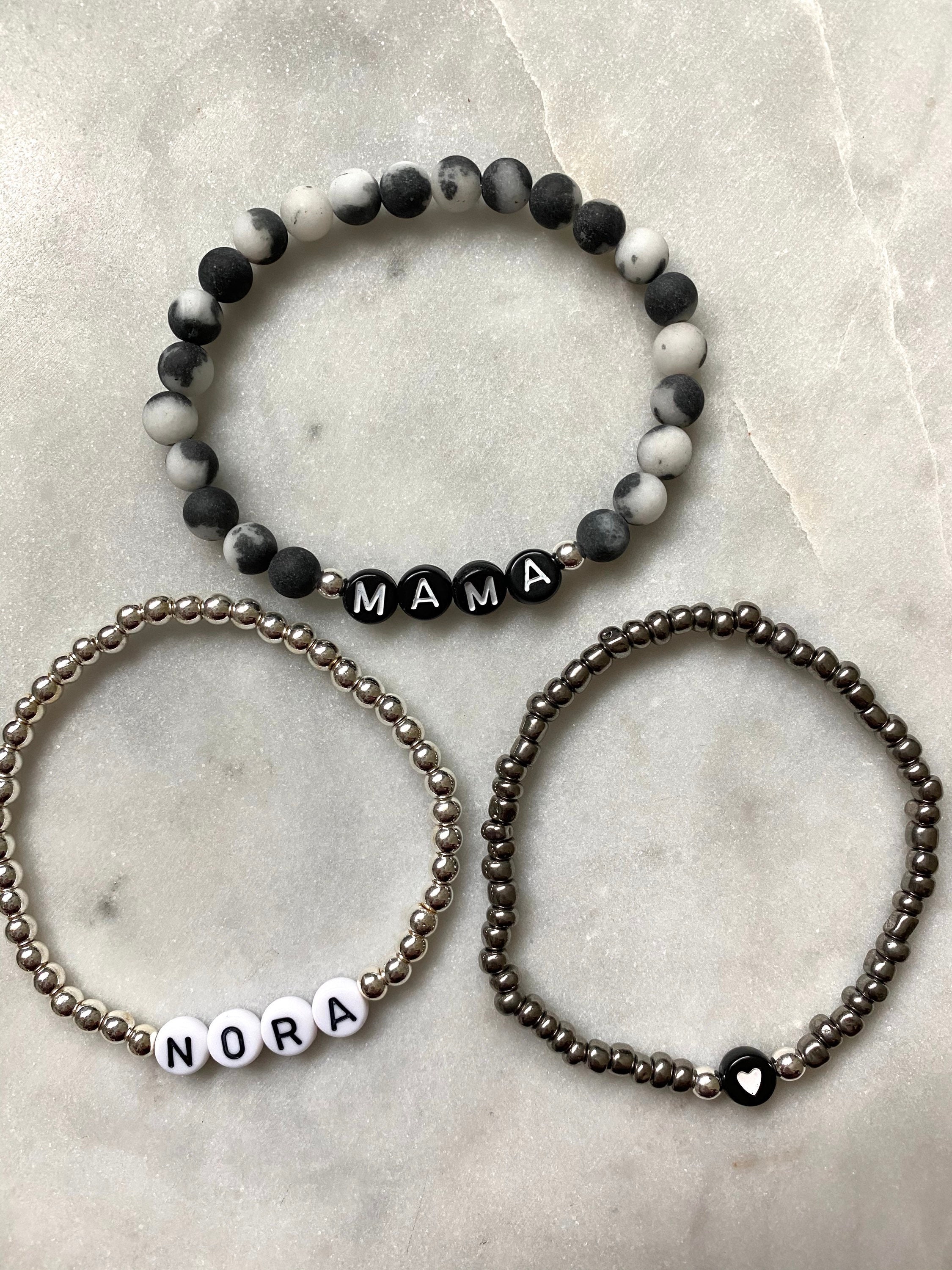 Beaded Bracelets. Beaded Name Bracelet. Custom Name Bracelet. Etsy