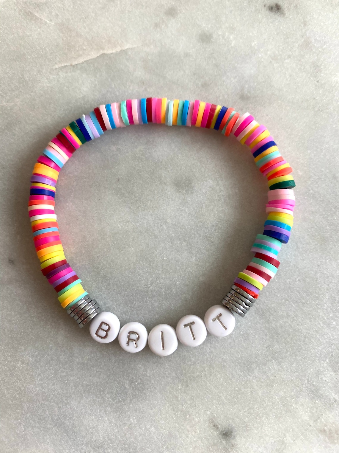 Polymer Clay Beaded Bracelets. Personalized Beaded Bracelets. Etsy