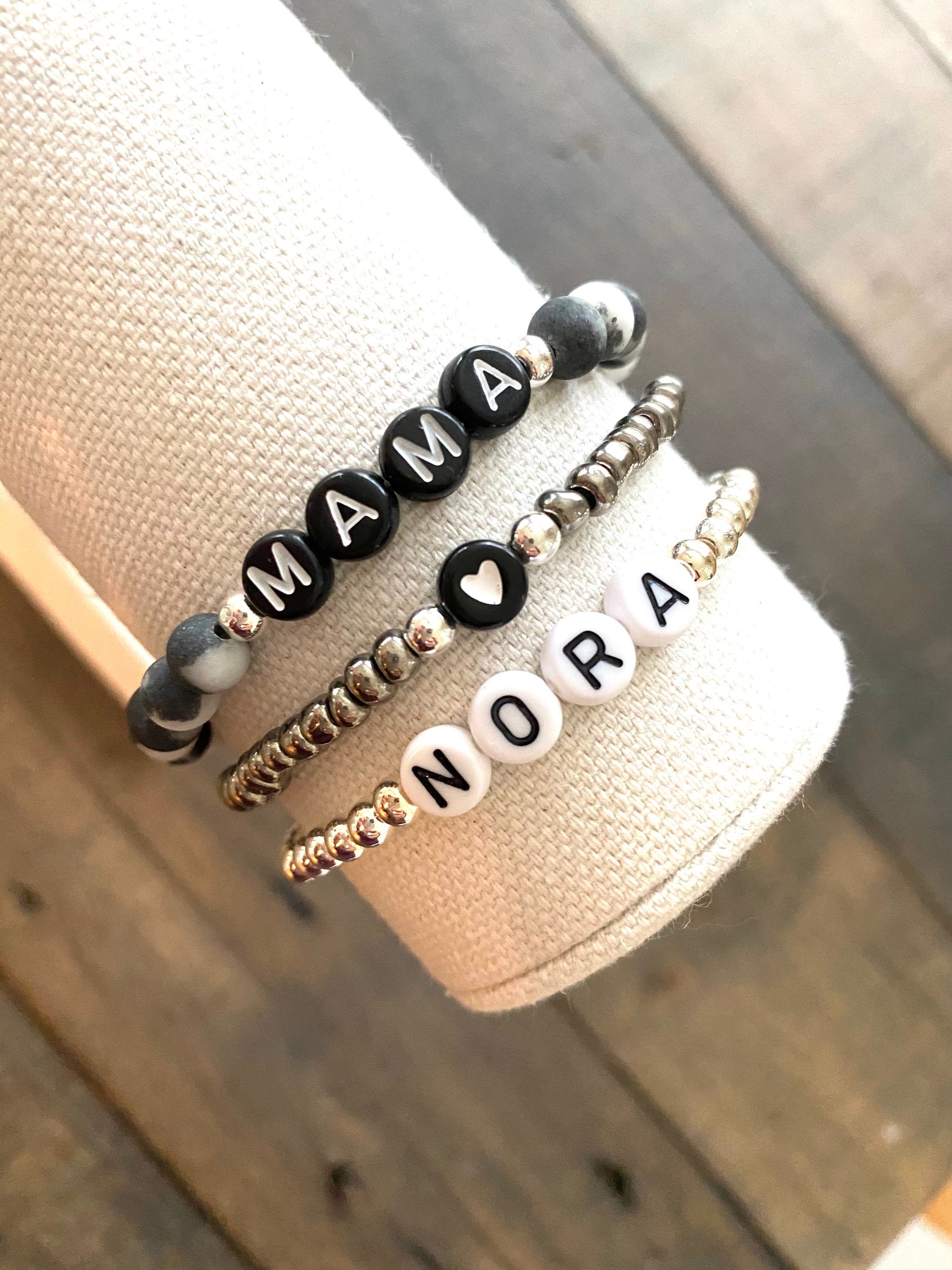 Beaded bracelets. Beaded name bracelet. Custom name bracelet. Etsy