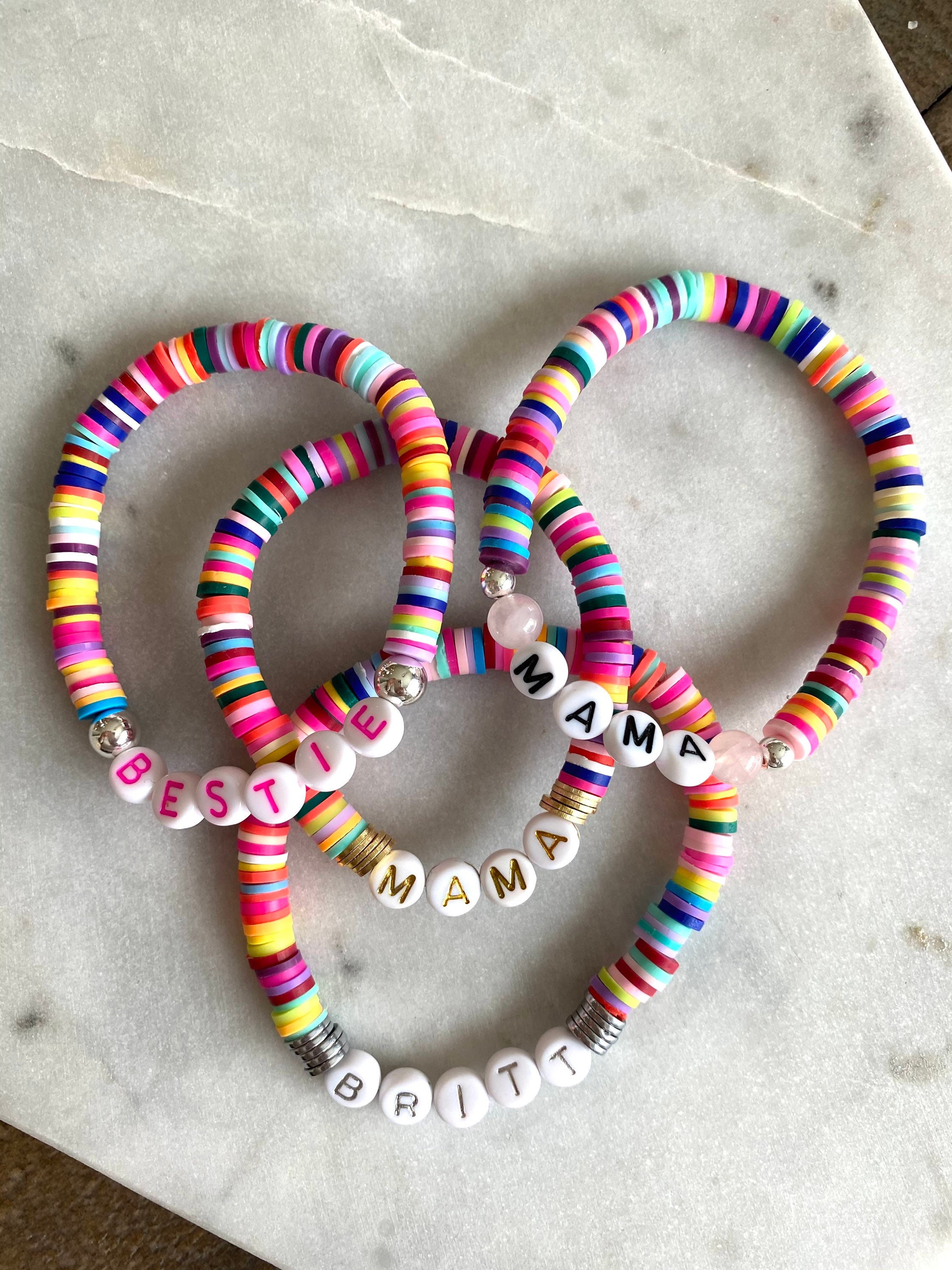 Polymer Clay Perlen Armbänder. Personalisierte Perlen Etsy.de