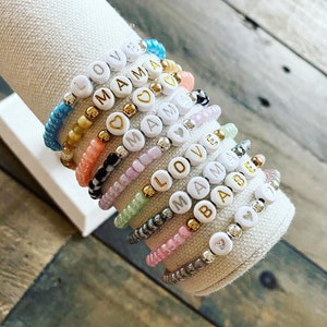 Personalized glass bead bracelet. Glass bead bracelets. Personalized bracelets.
