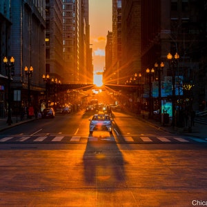 Chicagohenge | Chicago Photography | Affordable Wall Art | Gift | Chicago | Sunset | EL Train | Fine art photography | Street Photography