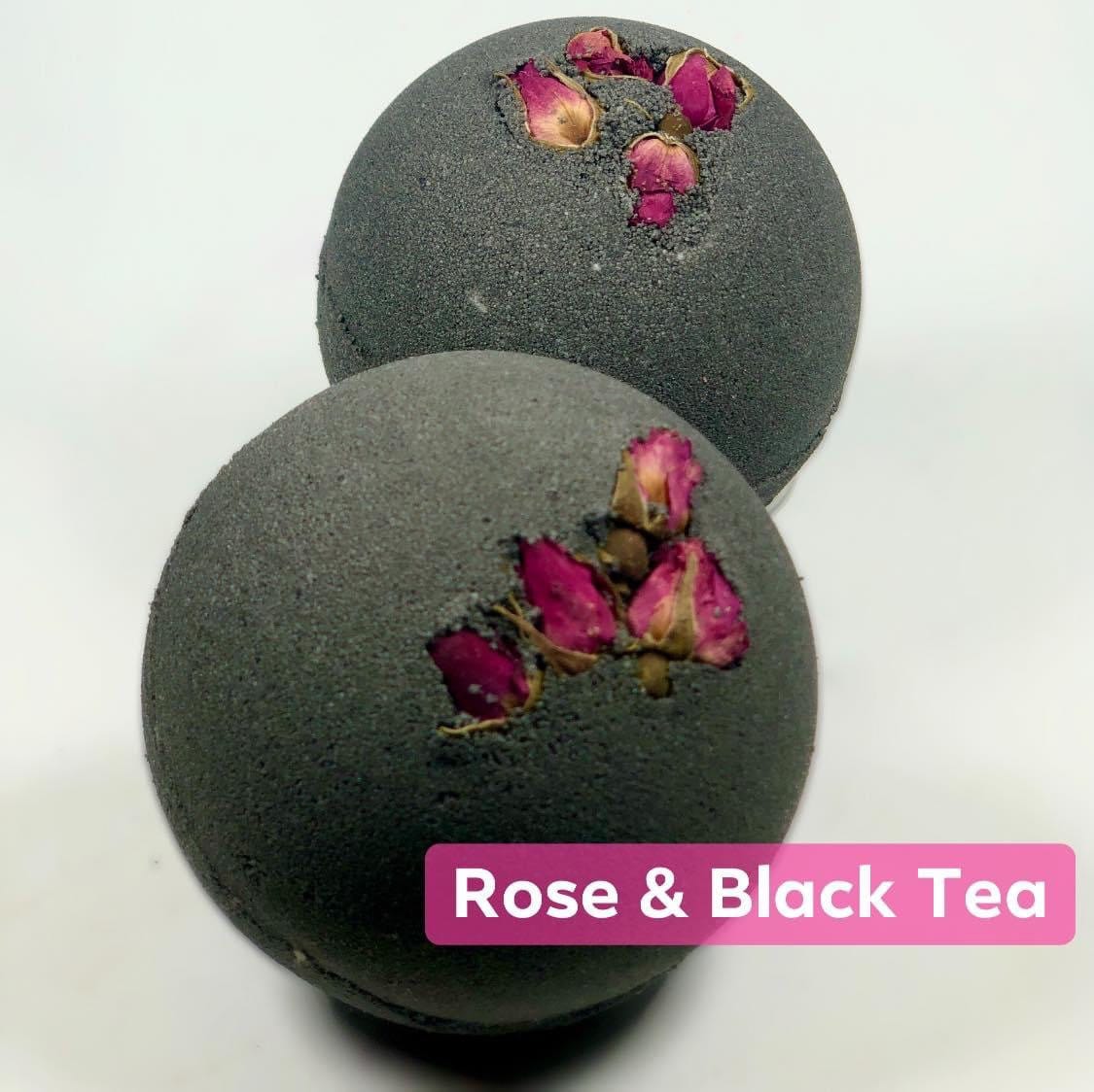 Rose & Black Tea LARGE Black Bathbomb