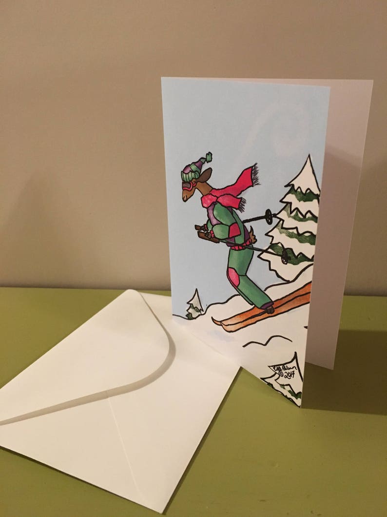 Skiing Goat Stationery Set