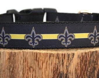 Saints Fleur De Lis Dog Collar, NFL Dog