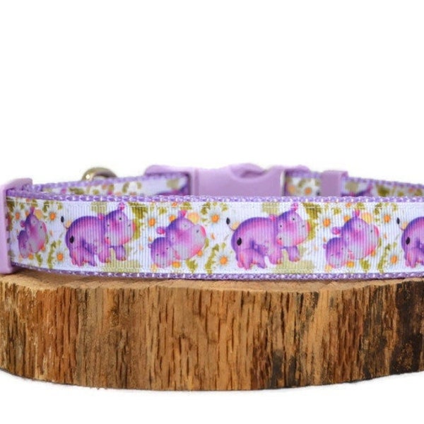 Lavender Hippo Dog Collar! Super Cute!