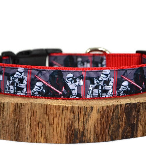 blue gingham dog collar