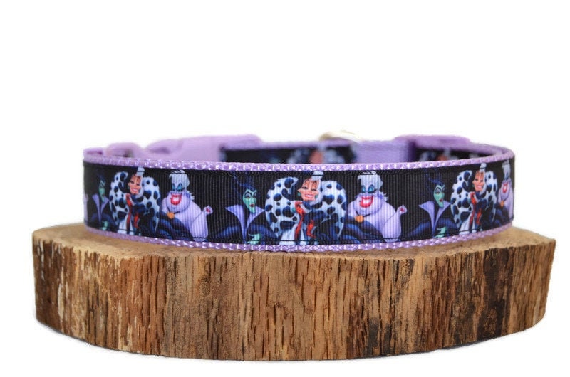 Disney Villain Dog Collar Maleficent Cruella De Vil Ursula Etsy
