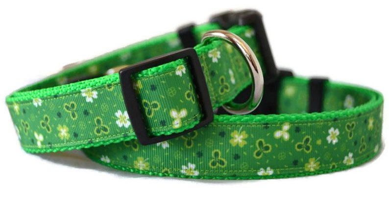 St Pattys Dog Collar Clover Dog Collar Green Dog Collar Lucky Dog