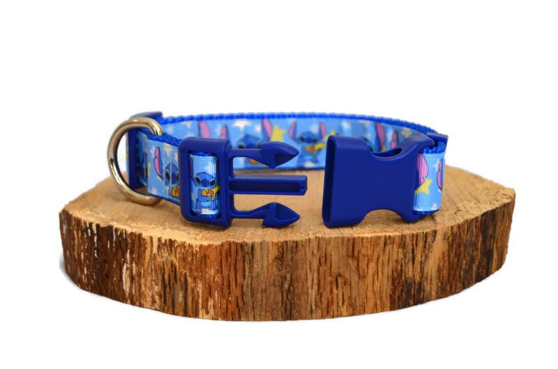 Disney's Stitch Dog Collar Lilo & Stitch Blue Dog Collar Etsy