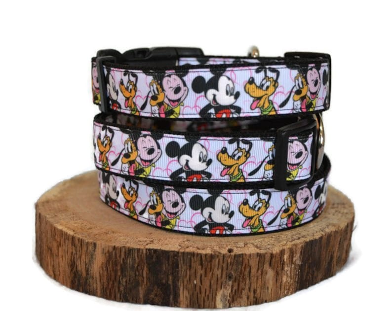 Disney Mickey Mouse and Pluto Dog Collar Etsy.de