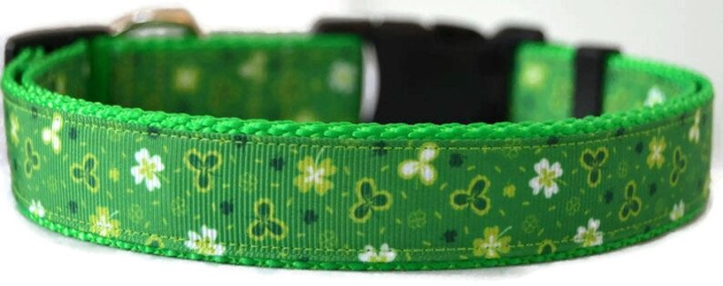 St Pattys Dog Collar Clover Dog Collar Green Dog Collar Lucky Dog