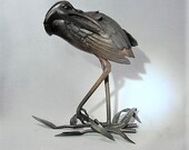 Signed Japanese Bronze Crane - Meiji Era - Superb Quality