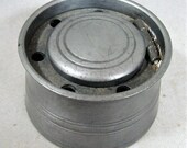 English Pewter Inkwell with Porcelain Inset - ca 1900