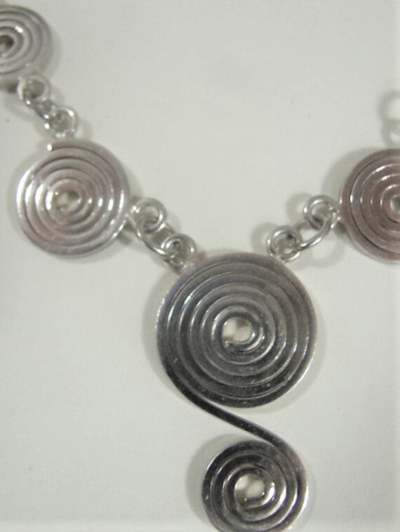 Mid Century Modernist Mexican Necklace - Sterling… - image 8