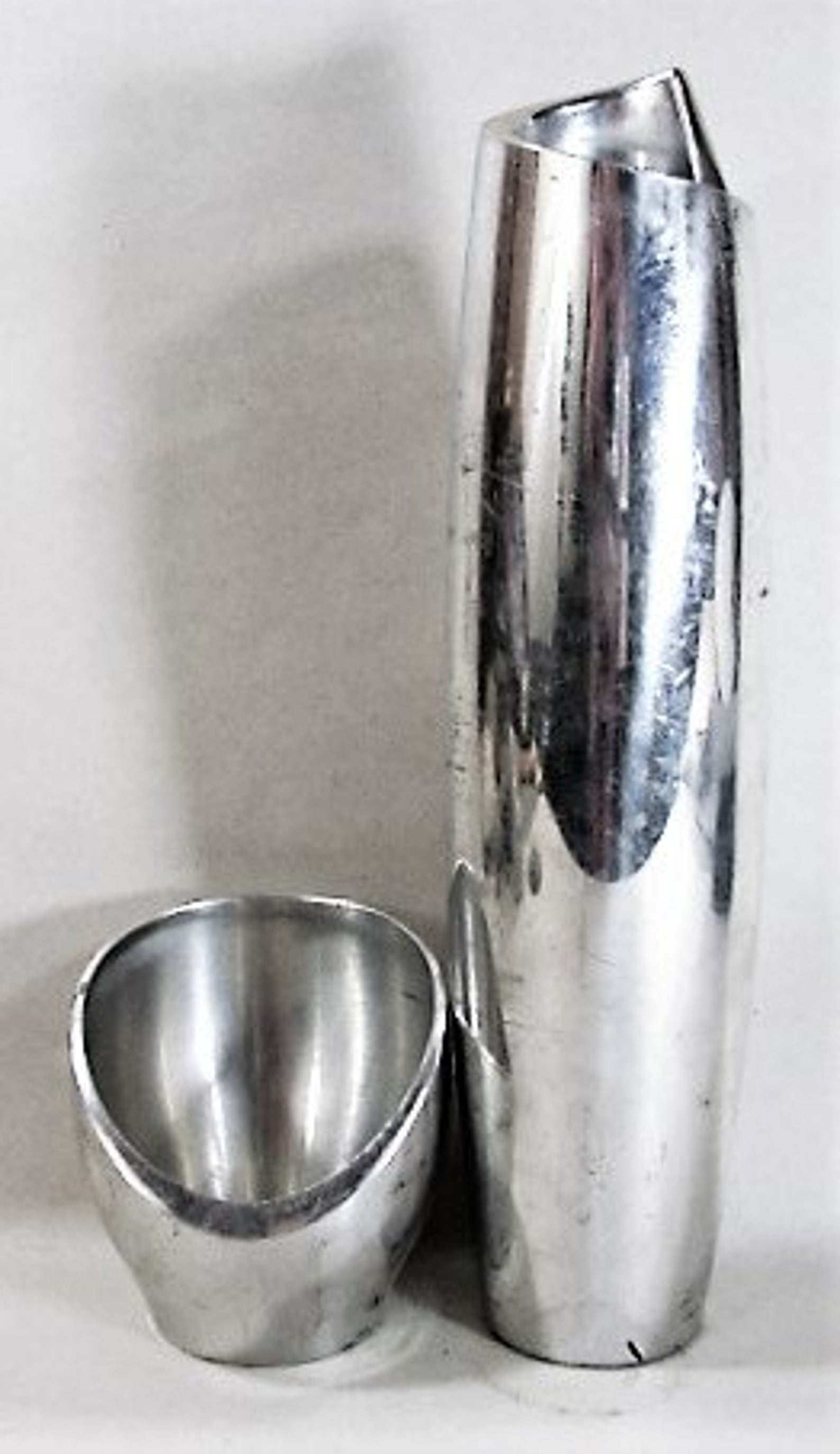 Vintage Nambe Vase and Candle Holder 1998 Sleek Aluminum Etsy