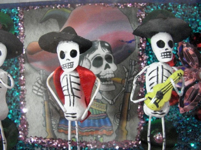 Mexican Skeleton Band Shadow Box, Day of the Dead Figures, - Etsy