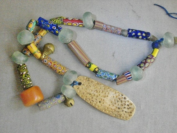 Long Strand Antique African Trade Beads - Venetia… - image 8