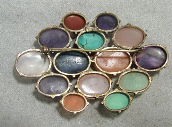 Chinese Multi Cabochon Gemstone Brooch,  ca 1910 - image 8