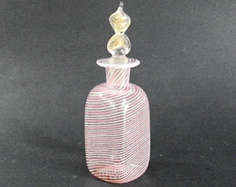 Murano Latticino Art Glass Perfume Bottle – Vintage Filigrana
