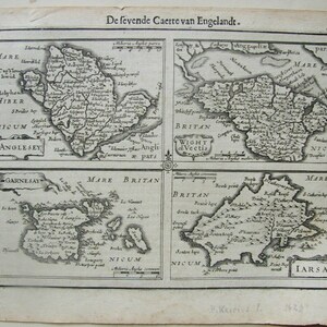 17th Century Map of British Channel Islands - P. Kaerius