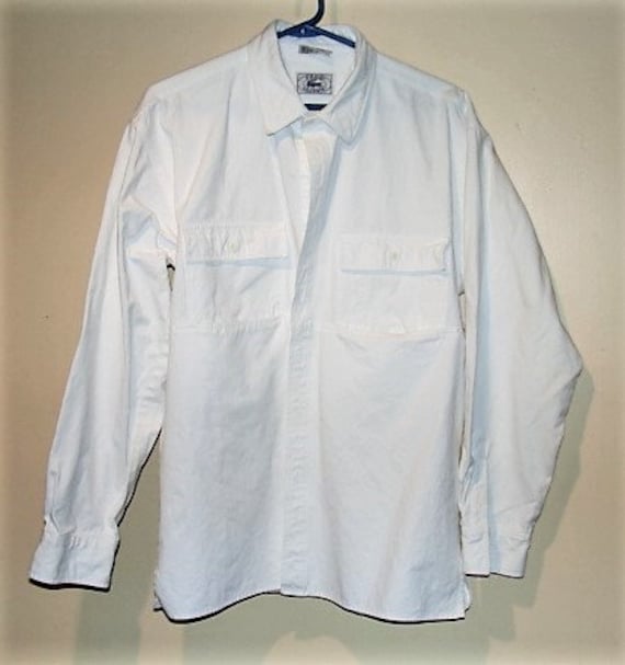 Izod Lacoste Heavy White Cotton Shirt, Men's Size 