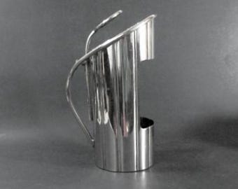 MCM Silver Plate Wine Bottle Caddy, Sleek and Modern Design, 1970s
