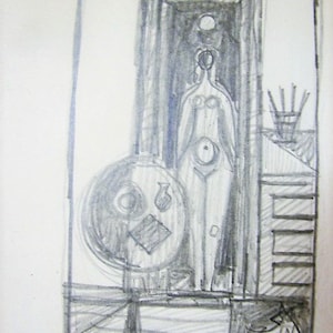 MCM Graphite Drawing,  John Ulbricht, Study for Painting,  1950s