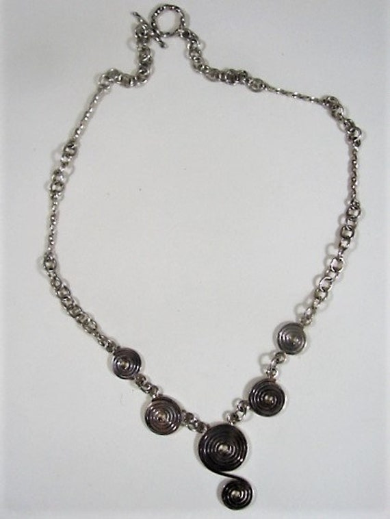 Mid Century Modernist Mexican Necklace - Sterling… - image 7