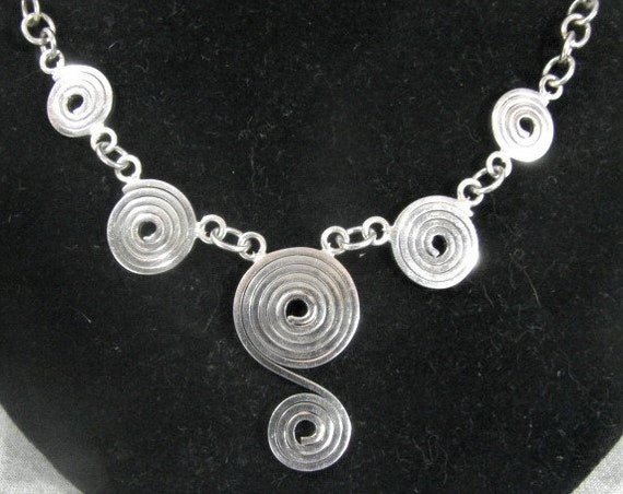Mid Century Modernist Mexican Necklace - Sterling… - image 2