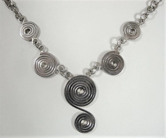 Mid Century Modernist Mexican Necklace - Sterling… - image 6